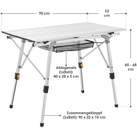 Juskys Campingtisch Picco - Aluminium Tisch klappbar, leicht - Camping, Garten - Klapptisch Silber