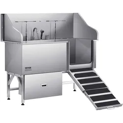 VEVOR Hundepflegewanne Rampe Wasserfilterplatte rechte Tür 1550x790x1470mm