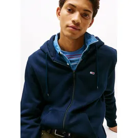 Tommy Hilfiger Sweatshirt TOMMY JEANS "TJM REG S FLAG ZIP FLEECE THRU", Herren, Gr. XXL, blau (schwarz night navy), Sweatware, Obermaterial: 80% Baumwolle, 20% Polyester, regular fit, breiter Bund, Sweatshirts Sweatshirt, mit bestickten Markenlogo auf Brusthöhe