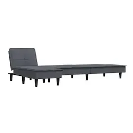vidaXL Schlafsofa in L-Form Dunkelgrau 255x140x70 cm Samt
