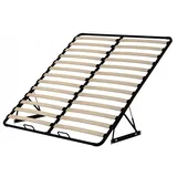 MoveUp Lattenrost Hochklappbar mit Birken-Leisten, Metallrahmen schwarz, 180x200 cm, 26 Leisten, Traglast 300 kg, mit Gaswerk