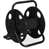 Relaxdays Schlauchtrommel, 30 m 1/2" Schlauch, Stahl, Kunststoff, Schlauchhalter, HxBxT: 38 x 42 x 31 cm, schwarz