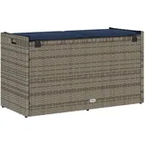 vidaXL Outdoor-Sitzbank mit Stauraum und Kissen Grau 100 cm