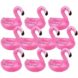 AcserGery Aufblasbarer Getränkehalter PVC Flamingo Schwimmender Bierhalter Getränke Dosenhalter Flaschenhalter Getränkehalter für Schwimmbad Strand 10 Stück - Rosa (Rosa)