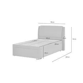 Sofa.de Polsterbett mit Stauraum ¦ grau ¦ Maße (cm): B: 139 H: 112