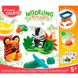 maped Knete MODELING FRIENDS farbsortiert, 5 Farben 4x 18,0 g und 1x 31,0 g & Zubehör