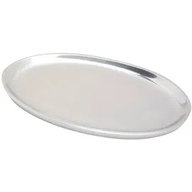 Nklaus Kerzenhalter Kerzenteller Oval 20x11cm Aluminium Silber