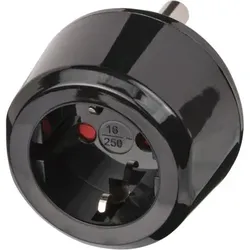 Reisestecker für Südafrika & Indien Steckdosen und Euro Stecker, schwarz