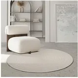 The CarPET Santo Plus - Teppich für Wohnzimmer & Schlafzimmer, Hochwertig, Pflegeleicht & Langlebig, Modernes Design, auch für Outdoor geeignet, Creme, 160 cm Rund