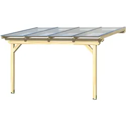 Terrassendach SKANHOLZ "Ancona", weiß, B:434cm T:400cm, Leimholz, Terrassenüberdachungen, Leimholz