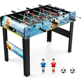 Fantask COSTWAY Tischkicker, klappbar, Kickertisch inkl. 14 Kicker und 2 Bällen, Punktezähler & abnehmbaren Beinen, Spieltisch für Erwachsene und Kinder, Tischfußball mit 2 in 1 Tischfussball platzsparend, für Spielzimmer, Bar... Braun