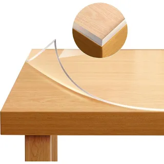 Woltu Tischdecke (1-tlg), 2 mm Tischschutz transparent für Tisch aus PVC, wasserdichten weiß 100 cm x 200 cm
