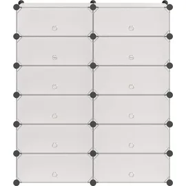 vidaXL Schuh-Organizer 12 Fächer 0 x 0 x 0 cm weiß / weiß