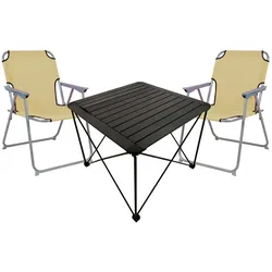 3teiliges Campingmöbel Set Campingtisch Campingstuhl L70xB70xH56cm