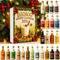 Eierlikör-Adventskalender 2025, 24 Tage Weihnachts-Countdown-Kalender mit 24 Miniatur-Eierlikör, Cocktail-Adventskalender 2025, Erwachsenen-Adventskalender für Eierlikör-Liebhaber, Männer und Frauen