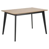 Freiraum Esstisch >Roxby< in Eiche, Schwarz, MDF, Rubberwood -