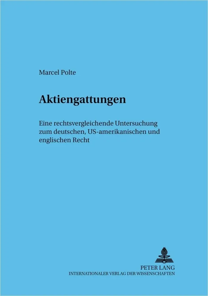 Preisvergleich Produktbild Aktiengattungen von Marcel Polte / Peter Lang / Taschenbuch