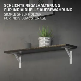 ML-Design 4 Stück Regalhalterung 180 x 180 mm Weiß Aluminium Schwebende