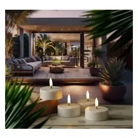 uYuni LED Maxi Teelichter 4 St. weiß