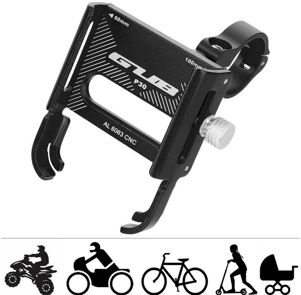 CoolGadget Fahrradhalterung GUB P30 Handy-Halterung, (bis 6,2 Zoll, Smartphone Lenker Fahrrad Halterung Handy Halter für Motorrad) schwarz