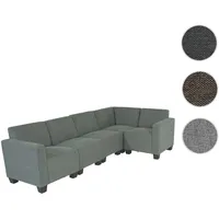 Modular Sofa-System Couch-Garnitur Lyon 5, Stoff/Textil ~ grau