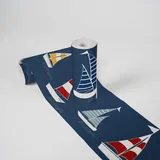 A.S. Création selbstklebende Bordüre - Papierbordüre mit kinderfreundlichen Motiven in Blau, Rot und Gelb - auf 5,00 m x 0,15 m je Rolle