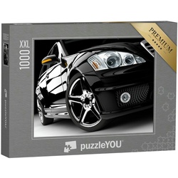 puzzleYOU Puzzle Puzzle 1000 Teile XXL „Ein modernes und elegantes schwarzes Auto“, 1000 Puzzleteile, puzzleYOU-Kollektionen Autos