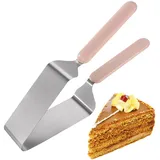 Qutalmi Tortenschneider Kuchenheber, Edelstahl Kuchenklemme Verstellbarer, Dreieckiger Kuchenteiler Ausstecher, Tortenteiler Mit Doppelgriff, Für Gleichmäßige Scheiben Käsekuchen, Desserts