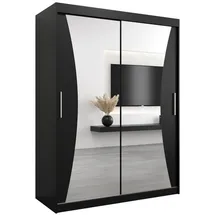 abiks möbel Schwebetürenschrank MONACO 150 x 200 x 62 cm Schwarz