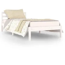 vidaXL Massivholzbett Kiefer 90x200 cm Weiß