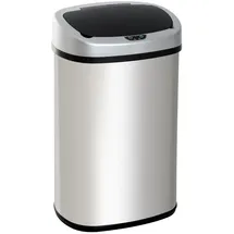 Homcom Mülleimer 48 l Silber