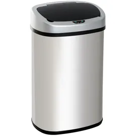 Homcom Mülleimer 48 l Silber