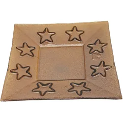 BOLTZE Glasuntersetzer Servierplatte Platzteller eckig Wintermotiv 23cm