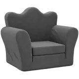 vidaXL Schlafsofa für Kinder Anthrazit Weich Plüsch