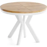 WFL GROUP Runder Ausziehtisch 80-130 x 77 cm braun