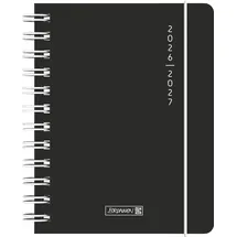 Brunnen Schülerkalender 2026/2027 Plain Black A6