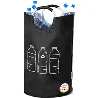 WELLENBORG WELLENBORG® Faltbarer Pfandflaschen-Sammelbehälter faltbar Schwarz - Wasserdichter Flaschensammler großer Korb - Altglas Leergut Pfandflaschen Aufbewahrung