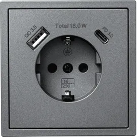 McPower Schuko-Steckdose 1x USB-C 18 W Schwarz 1 St.