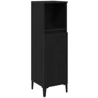VidaXL Badschrank Schwarz Eiche 30x30x100 cm Holzwerkstoff
