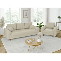s-style möbel SITZGARNITUR 3+1 Alma Beige Cord
