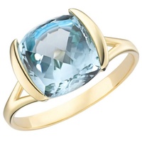 Luigi Merano Ring mit quadrat. / abgerundeten Edelstein, Gold 375 Ringe Blau Damen