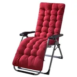 SPeesy Hochlehner Auflage, Liegenauflage Auflage Gartenliege, Schwungliege,8cm Extra Dicke Gartenstuhl Sitzauflagen mit Krawatte, Auflagen für Deckchair, Urlaub, Innen, Außen(Color:Wine red)