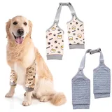 TNSLAND 2 Stück Recovery Sleeve Hund, Liegeschwielen Hund Leckschutz Hund Ellbogenschoner Hunde, Ellenbogenbandage Hund FüR Verhindert Das Lecken Von Wunden (Gelb, Grau XXL)