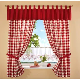 Stickereien Plauen Querbehang »Durach« Schlaufen 1 Stk. tlg., rot