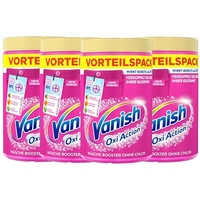 Vanish Oxi Action Pulver Pink – 4 x 1,65 kg – Fleckenentferner und Wäsche-Booster Pulver ohne Chlor – Für bunte Wäsche