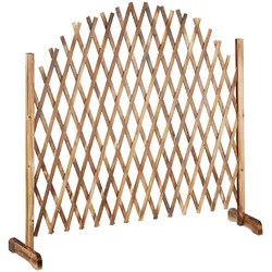 Relaxdays Rankgitter Holz, ausziehbar bis 200cm, Rankhilfe Kletterpflanzen, freistehend, Garten, Balkon, Terrasse, natur