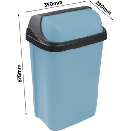 KEEEPER Abfallbehälter mit Rolldeckel, 50 l, 39 x 29,5 x 67,5 cm, Rasmus, Blau (Nordic Blue)