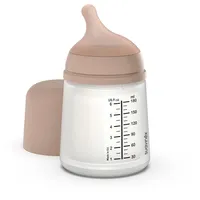 Suavinex Suavinex, Zero Zero Anti-Kolik Babyflasche mit langsamem Nahrungsfluss (S) aus Silikon, +0 Monate, Babyflasche für Neugeborene, kompatibel mit dem Stillen, 180 ml, Medium