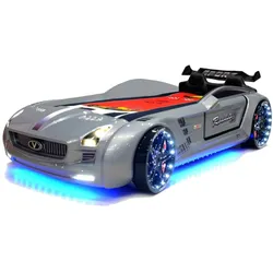 Autobett Kinderbett "Rio Roadster" LED Sound Sportsitze Lattenrost Spoiler 90x190 cm