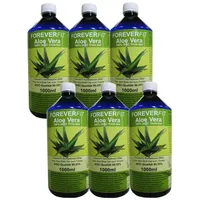 ForeverFit Aloe Vera Trinkgel 6 x 1000ml Barbadensis Miller Blattgel unverdünnt KEIN Saft KEIN Konzentrat OHNE künstliche Vitamine. Acemannan bis 1200mg/Liter. 30242